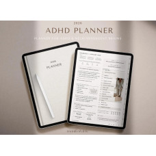 ADHD Goodnotes iPad Daily Weekly Monthly 2026 Planner