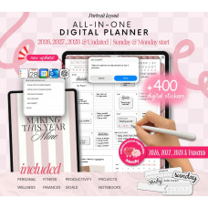 Portrait Digital Undated Goodnotes iPad Planner Portrait Digital Undated Goodnotes iPad Planner