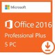 Microsoft Office 2016 Professional Plus 5 User License Key 